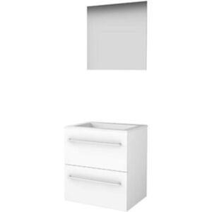 Basic Line Basic-Line Ultimate 46 Badkamermeubelset - 60 x 46 cm - Met Grepen - 2 Lades - Acryl Wastafel - 1 Kraangat - Spiegel met Indirecte LED Verlichting - Ice White Basic Line Basic-Line Ultimate 46 Badkamermeubelset - 60 x 46 cm - Met Grepen - 2 Lades - Acryl Wastafel - 1 Kraangat - Spiegel met Indirecte LED Verlichting - Ice White