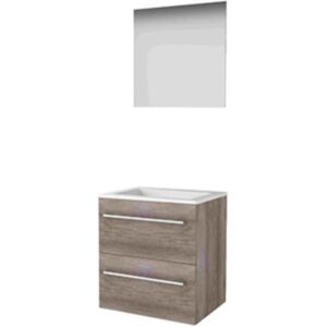Basic Line Basic-Line Ultimate 46 Badkamermeubelset - 60 x 46 cm - Met Grepen - 2 Lades - Acryl Wastafel - Zonder Kraangat - Spiegel met Indirecte LED Verlichting - Scotch Oak Basic Line Basic-Line Ultimate 46 Badkamermeubelset - 60 x 46 cm - Met Grepen - 2 Lades - Acryl Wastafel - Zonder Kraangat - Spiegel met Indirecte LED Verlichting - Scotch Oak
