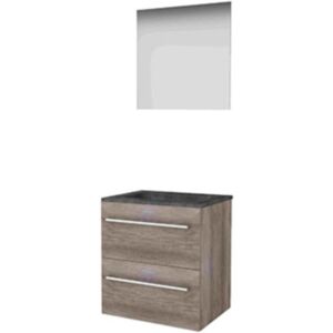 Basic Line Basic-Line Ultimate 46 Badkamermeubelset - 60 x 46 cm - Met Grepen - 2 Lades - Hardstenen Wastafel - 1 Kraangat - Spiegel met Indirecte LED Verlichting - Scotch Oak Basic Line Basic-Line Ultimate 46 Badkamermeubelset - 60 x 46 cm - Met Grepen - 2 Lades - Hardstenen Wastafel - 1 Kraangat - Spiegel met Indirecte LED Verlichting - Scotch Oak