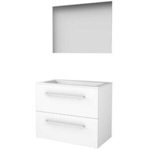 Basic Line Basic-Line Ultimate 46 Badkamermeubelset - 80 x 46 cm - Met Grepen - 2 Lades - Acryl Wastafel - Zonder Kraangat - Spiegel met Indirecte LED Verlichting - Ice White Basic Line Basic-Line Ultimate 46 Badkamermeubelset - 80 x 46 cm - Met Grepen - 2 Lades - Acryl Wastafel - Zonder Kraangat - Spiegel met Indirecte LED Verlichting - Ice White