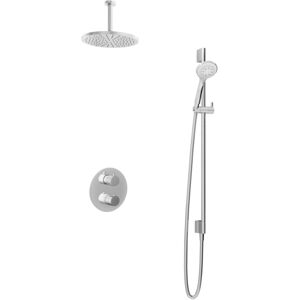 Hotbath Buddy - Inbouw Regendoucheset - Thermostatisch - Plafondbuis 15 cm - Hoofddouche 300 mm - Ronde Handdouche 3 Standen - Glijstang 900 mm - met 2-Weg Stop-Omstel - Waterbesparend - V01 Hotbath Buddy - Inbouw Regendoucheset - Thermostatisch - Plafondbuis 15 cm - Hoofddouche 300 mm - Ronde Handdouche 3 Standen - Glijstang 900 mm - met 2-Weg Stop-Omstel - Waterbesparend - V01
