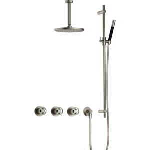 Hotbath Cobber - CW7067 - Inbouw Regendoucheset - Geborsteld Nikkel - 2 Stopkranen - Thermostatisch - Plafondbuis 15 cm - Hoofddouche 200 mm - Ronde Handdouche - Glijstang 900 mm - Waterbesparend Hotbath Cobber - CW7067 - Inbouw Regendoucheset - Geborsteld Nikkel - 2 Stopkranen - Thermostatisch - Plafondbuis 15 cm - Hoofddouche 200 mm - Ronde Handdouche - Glijstang 900 mm - Waterbesparend