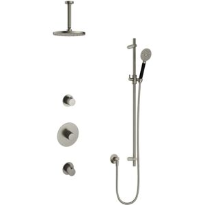Hotbath Cobber - Inbouw Regendoucheset - Geborsteld Nikkel - 2 Stopkranen - Thermostatisch - Plafondbuis 15 cm - Hoofddouche 200 mm - Ronde Handdouche 3 Standen - Glijstang 900 mm - Waterbesparend Hotbath Cobber - Inbouw Regendoucheset - Geborsteld Nikkel - 2 Stopkranen - Thermostatisch - Plafondbuis 15 cm - Hoofddouche 200 mm - Ronde Handdouche 3 Standen - Glijstang 900 mm - Waterbesparend