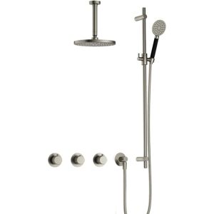 Hotbath Cobber X - CX7067 - Inbouw Regendoucheset - Geborsteld Nikkel - 2 Stopkranen - Thermostatisch - Plafondbuis 15 cm - Hoofddouche 200 mm - Ronde Handdouche 3 Standen - Glijstang 900 mm - Waterbesparend Hotbath Cobber X - CX7067 - Inbouw Regendoucheset - Geborsteld Nikkel - 2 Stopkranen - Thermostatisch - Plafondbuis 15 cm - Hoofddouche 200 mm - Ronde Handdouche 3 Standen - Glijstang 900 mm - Waterbesparend