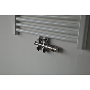 Riko Set Theromstatisch Onderblok Recht Geborsteld Staal Riko Set Theromstatisch Onderblok Recht Geborsteld Staal