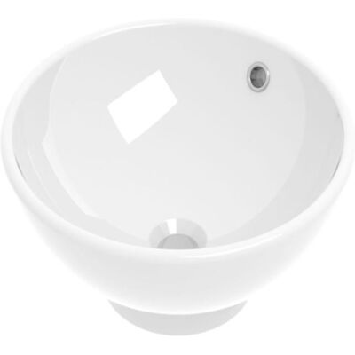 Basic Line Opbouw Waskom - 40x40x15 cm - Rond - Porselein - Glans Wit Basic Line Opbouw Waskom - 40x40x15 cm - Rond - Porselein - Glans Wit