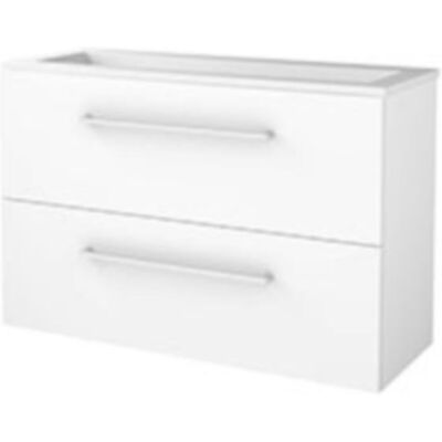 Basic Line Basic-Line Start 39 Badkamermeubelset - Ondiep - 100 x 39 cm - Met Grepen - 2 Lades - Acryl Wastafel - Zonder Kraangat - Ice White Basic Line Basic-Line Start 39 Badkamermeubelset - Ondiep - 100 x 39 cm - Met Grepen - 2 Lades - Acryl Wastafel - Zonder Kraangat - Ice White