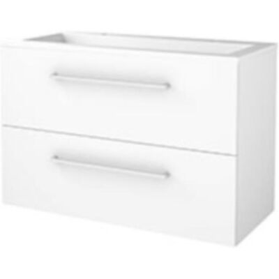 Basic Line Basic-Line Start 46 Badkamermeubelset - 100 x 46 cm - Met Grepen - 2 Lades - Acryl Wastafel - 2 Kraangaten - Ice White Basic Line Basic-Line Start 46 Badkamermeubelset - 100 x 46 cm - Met Grepen - 2 Lades - Acryl Wastafel - 2 Kraangaten - Ice White