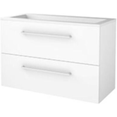 Basic Line Basic-Line Start 46 Badkamermeubelset - 100 x 46 cm - Met Grepen - 2 Lades - Acryl Wastafel - Zonder Kraangat - Ice White Basic Line Basic-Line Start 46 Badkamermeubelset - 100 x 46 cm - Met Grepen - 2 Lades - Acryl Wastafel - Zonder Kraangat - Ice White