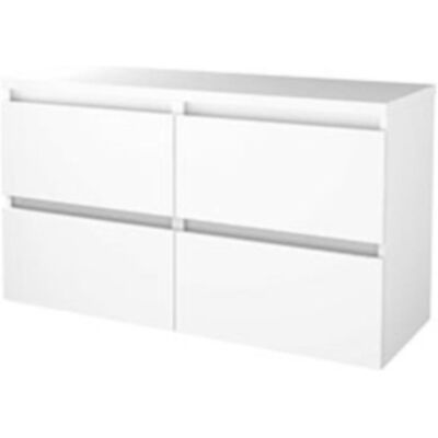 Basic Line Basic-Line Start 46 Badkamermeubelset - 120 x 46 cm - Greeploos - 4 Lades - Wastafelblad - Ice White Basic Line Basic-Line Start 46 Badkamermeubelset - 120 x 46 cm - Greeploos - 4 Lades - Wastafelblad - Ice White