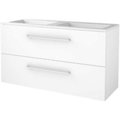 Basic Line Basic-Line Start 46 Badkamermeubelset - 120 x 46 cm - Met Grepen - 2 Lades - Acryl Wastafel - Zonder Kraangat - Ice White Basic Line Basic-Line Start 46 Badkamermeubelset - 120 x 46 cm - Met Grepen - 2 Lades - Acryl Wastafel - Zonder Kraangat - Ice White