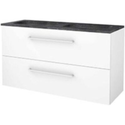 Basic Line Basic-Line Start 46 Badkamermeubelset - 120 x 46 cm - Met Grepen - 2 Lades - Hardstenen Wastafel - Zonder Kraangat - Ice White Basic Line Basic-Line Start 46 Badkamermeubelset - 120 x 46 cm - Met Grepen - 2 Lades - Hardstenen Wastafel - Zonder Kraangat - Ice White