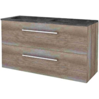 Basic Line Basic-Line Start 46 Badkamermeubelset - 120 x 46 cm - Met Grepen - 2 Lades - Hardstenen Wastafel - Zonder Kraangat - Scotch Oak Basic Line Basic-Line Start 46 Badkamermeubelset - 120 x 46 cm - Met Grepen - 2 Lades - Hardstenen Wastafel - Zonder Kraangat - Scotch Oak