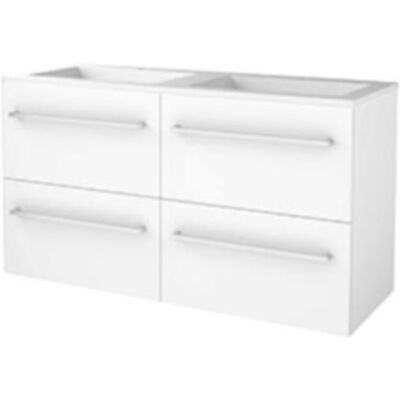 Basic Line Basic-Line Start 46 Badkamermeubelset - 120 x 46 cm - Met Grepen - 4 Lades - Acryl Wastafel - 2 Kraangaten - Ice White Basic Line Basic-Line Start 46 Badkamermeubelset - 120 x 46 cm - Met Grepen - 4 Lades - Acryl Wastafel - 2 Kraangaten - Ice White