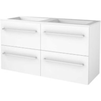 Basic Line Basic-Line Start 46 Badkamermeubelset - 120 x 46 cm - Met Grepen - 4 Lades - Acryl Wastafel - Zonder Kraangat - Ice White Basic Line Basic-Line Start 46 Badkamermeubelset - 120 x 46 cm - Met Grepen - 4 Lades - Acryl Wastafel - Zonder Kraangat - Ice White