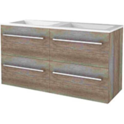 Basic Line Basic-Line Start 46 Badkamermeubelset - 120 x 46 cm - Met Grepen - 4 Lades - Acryl Wastafel - Zonder Kraangat - Scotch Oak Basic Line Basic-Line Start 46 Badkamermeubelset - 120 x 46 cm - Met Grepen - 4 Lades - Acryl Wastafel - Zonder Kraangat - Scotch Oak