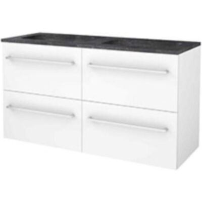 Basic Line Basic-Line Start 46 Badkamermeubelset - 120 x 46 cm - Met Grepen - 4 Lades - Hardstenen Wastafel - 2 Kraangaten - Ice White Basic Line Basic-Line Start 46 Badkamermeubelset - 120 x 46 cm - Met Grepen - 4 Lades - Hardstenen Wastafel - 2 Kraangaten - Ice White
