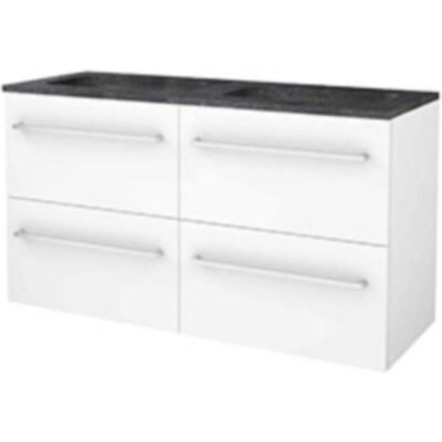 Basic Line Basic-Line Start 46 Badkamermeubelset - 120 x 46 cm - Met Grepen - 4 Lades - Hardstenen Wastafel - Zonder Kraangat - Ice White Basic Line Basic-Line Start 46 Badkamermeubelset - 120 x 46 cm - Met Grepen - 4 Lades - Hardstenen Wastafel - Zonder Kraangat - Ice White