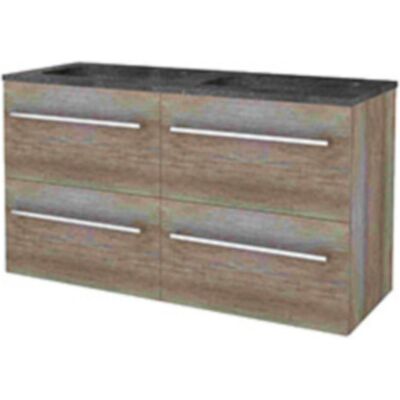 Basic Line Basic-Line Start 46 Badkamermeubelset - 120 x 46 cm - Met Grepen - 4 Lades - Hardstenen Wastafel - Zonder Kraangat - Scotch Oak Basic Line Basic-Line Start 46 Badkamermeubelset - 120 x 46 cm - Met Grepen - 4 Lades - Hardstenen Wastafel - Zonder Kraangat - Scotch Oak