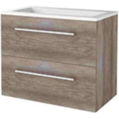 Basic Line Basic-Line Start 46 Badkamermeubelset - 80 x 46 cm - Met Grepen - 2 Lades - Acryl Wastafel - Zonder Kraangat - Scotch Oak Basic Line Basic-Line Start 46 Badkamermeubelset - 80 x 46 cm - Met Grepen - 2 Lades - Acryl Wastafel - Zonder Kraangat - Scotch Oak