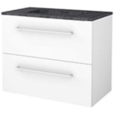 Basic Line Basic-Line Start 46 Badkamermeubelset - 80 x 46 cm - Met Grepen - 2 Lades - Hardstenen Wastafel - 1 Kraangat - Ice White Basic Line Basic-Line Start 46 Badkamermeubelset - 80 x 46 cm - Met Grepen - 2 Lades - Hardstenen Wastafel - 1 Kraangat - Ice White