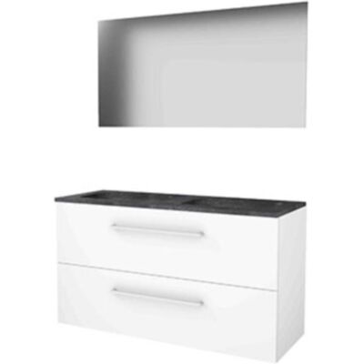 Basic Line Basic-Line Ultimate 46 Badkamermeubelset - 120 x 46 cm - Met Grepen - 2 Lades - Hardstenen Wastafel - 2 Kraangaten - Spiegel met Indirecte LED Verlichting - Ice White Basic Line Basic-Line Ultimate 46 Badkamermeubelset - 120 x 46 cm - Met Grepen - 2 Lades - Hardstenen Wastafel - 2 Kraangaten - Spiegel met Indirecte LED Verlichting - Ice White