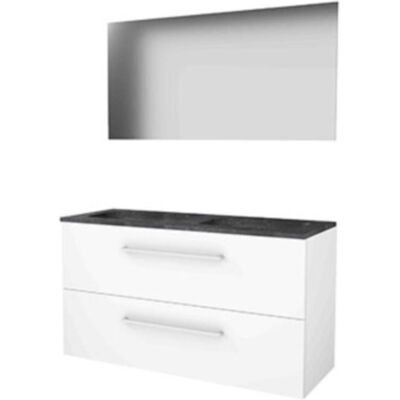 Basic Line Basic-Line Ultimate 46 Badkamermeubelset - 120 x 46 cm - Met Grepen - 2 Lades - Hardstenen Wastafel - Zonder Kraangat - Spiegel met Indirecte LED Verlichting - Ice White Basic Line Basic-Line Ultimate 46 Badkamermeubelset - 120 x 46 cm - Met Grepen - 2 Lades - Hardstenen Wastafel - Zonder Kraangat - Spiegel met Indirecte LED Verlichting - Ice White
