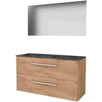 Basic Line Basic-Line Ultimate 46 Badkamermeubelset - 120 x 46 cm - Met Grepen - 2 Lades - Hardstenen Wastafel - Zonder Kraangat - Spiegel met Indirecte LED Verlichting - Whisky Oak Basic Line Basic-Line Ultimate 46 Badkamermeubelset - 120 x 46 cm - Met Grepen - 2 Lades - Hardstenen Wastafel - Zonder Kraangat - Spiegel met Indirecte LED Verlichting - Whisky Oak