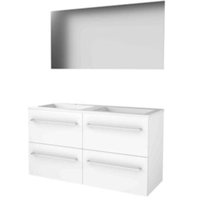 Basic Line Basic-Line Ultimate 46 Badkamermeubelset - 120 x 46 cm - Met Grepen - 4 Lades - Acryl Wastafel - 2 Kraangaten - Spiegel met Indirecte LED Verlichting - Ice White Basic Line Basic-Line Ultimate 46 Badkamermeubelset - 120 x 46 cm - Met Grepen - 4 Lades - Acryl Wastafel - 2 Kraangaten - Spiegel met Indirecte LED Verlichting - Ice White