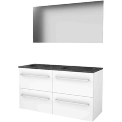 Basic Line Basic-Line Ultimate 46 Badkamermeubelset - 120 x 46 cm - Met Grepen - 4 Lades - Hardstenen Wastafel - 2 Kraangaten - Spiegel met Indirecte LED Verlichting - Ice White Basic Line Basic-Line Ultimate 46 Badkamermeubelset - 120 x 46 cm - Met Grepen - 4 Lades - Hardstenen Wastafel - 2 Kraangaten - Spiegel met Indirecte LED Verlichting - Ice White