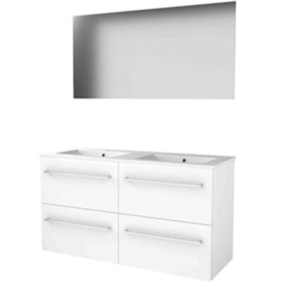 Basic Line Basic-Line Ultimate 46 Badkamermeubelset - 120 x 46 cm - Met Grepen - 4 Lades - Keramische Wastafel - 2 Kraangaten - Spiegel met Indirecte LED Verlichting - Ice White Basic Line Basic-Line Ultimate 46 Badkamermeubelset - 120 x 46 cm - Met Grepen - 4 Lades - Keramische Wastafel - 2 Kraangaten - Spiegel met Indirecte LED Verlichting - Ice White