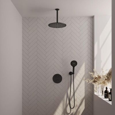 Brauer Black Carving Thermostatische Regendoucheset Inbouw - Hoofddouche 30 cm - 3 Weg - Handdouche Rond 3 Standen - Doucheslang - Wandaansluitbocht - Mat Zwart Brauer Black Carving Thermostatische Regendoucheset Inbouw - Hoofddouche 30 cm - 3 Weg - Handdouche Rond 3 Standen - Doucheslang - Wandaansluitbocht - Mat Zwart