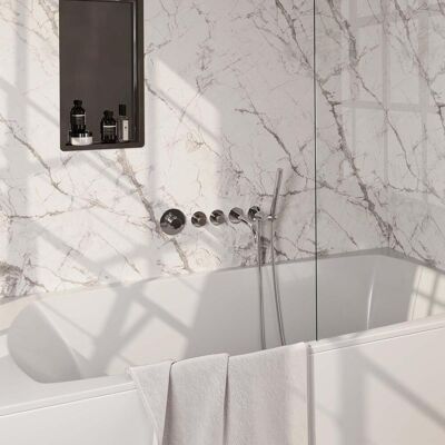 Brauer Chrome Carving Thermostatische Inbouw Badkraan Uitloop - Staaf - Doucheslang - Wandaansluitbocht - Handdouche - Chroom Brauer Chrome Carving Thermostatische Inbouw Badkraan Uitloop - Staaf - Doucheslang - Wandaansluitbocht - Handdouche - Chroom