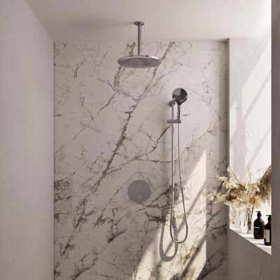 Brauer Chrome Carving Thermostatische Regendoucheset Inbouw - Hoofddouche 30 cm - 3 Weg - Handdouche Rond 3 Standen - Doucheslang - Geintegreerde Glijstang - Chroom Brauer Chrome Carving Thermostatische Regendoucheset Inbouw - Hoofddouche 30 cm - 3 Weg - Handdouche Rond 3 Standen - Doucheslang - Geintegreerde Glijstang - Chroom