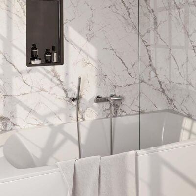 Brauer Chrome Edition Opbouw Baddouche Thermostaatkraan - Wandhouder - Staaf - Doucheslang - Handdouche - Chroom Brauer Chrome Edition Opbouw Baddouche Thermostaatkraan - Wandhouder - Staaf - Doucheslang - Handdouche - Chroom