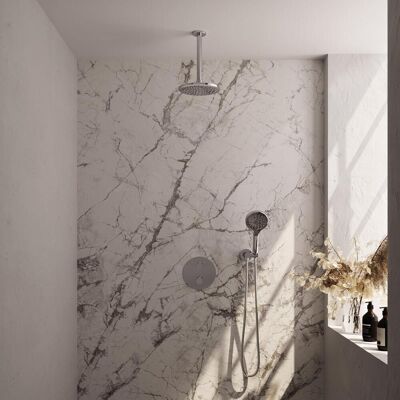 Brauer Chrome Edition Thermostatische Regendoucheset Inbouw - Hoofddouche 20 cm - 3 Weg - Handdouche Rond 3 Standen - Doucheslang - Wandaansluitbocht - Chroom Brauer Chrome Edition Thermostatische Regendoucheset Inbouw - Hoofddouche 20 cm - 3 Weg - Handdouche Rond 3 Standen - Doucheslang - Wandaansluitbocht - Chroom