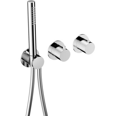 Hotbath Ace - Afbouwdeel voor Inbouw Thermostaat - 2-Weg Stop-Omstel - met Handdouche - met Doucheslang - Chroom Hotbath Ace - Afbouwdeel voor Inbouw Thermostaat - 2-Weg Stop-Omstel - met Handdouche - met Doucheslang - Chroom