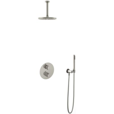 Hotbath Buddy - Inbouw Regendoucheset - Thermostatisch - Plafondbuis 15 cm - Hoofddouche 200 mm - Staafhanddouche 3 Standen - met 2-Weg Stop-Omstel - Waterbesparend Hotbath Buddy - Inbouw Regendoucheset - Thermostatisch - Plafondbuis 15 cm - Hoofddouche 200 mm - Staafhanddouche 3 Standen - met 2-Weg Stop-Omstel - Waterbesparend