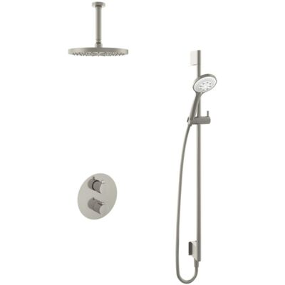 Hotbath Buddy - Inbouw Regendoucheset - Thermostatisch - Plafondbuis 15 cm - Hoofddouche 250 mm - Ronde Handdouche 3 Standen - Glijstang 900 mm - met 2-Weg Stop-Omstel - Waterbesparend - V02 Hotbath Buddy - Inbouw Regendoucheset - Thermostatisch - Plafondbuis 15 cm - Hoofddouche 250 mm - Ronde Handdouche 3 Standen - Glijstang 900 mm - met 2-Weg Stop-Omstel - Waterbesparend - V02