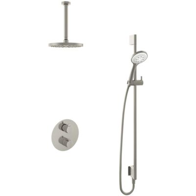 Hotbath Buddy - Inbouw Regendoucheset - Thermostatisch - Plafondbuis 30 cm - Hoofddouche 200 mm - Ronde Handdouche 3 Standen - Glijstang 900 mm - met 2-Weg Stop-Omstel - Waterbesparend - V02 Hotbath Buddy - Inbouw Regendoucheset - Thermostatisch - Plafondbuis 30 cm - Hoofddouche 200 mm - Ronde Handdouche 3 Standen - Glijstang 900 mm - met 2-Weg Stop-Omstel - Waterbesparend - V02