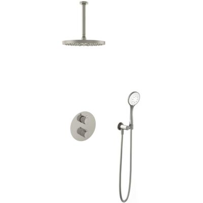 Hotbath Buddy - Inbouw Regendoucheset - Thermostatisch - Plafondbuis 30 cm - Hoofddouche 300 mm - Ronde Handdouche 3 Standen - Glijstang 900 mm - met 2-Weg Stop-Omstel - Waterbesparend - V03 Hotbath Buddy - Inbouw Regendoucheset - Thermostatisch - Plafondbuis 30 cm - Hoofddouche 300 mm - Ronde Handdouche 3 Standen - Glijstang 900 mm - met 2-Weg Stop-Omstel - Waterbesparend - V03