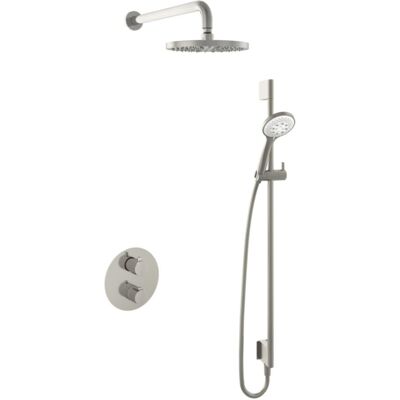 Hotbath Buddy - Inbouw Regendoucheset - Thermostatisch - Wandarm 35 cm - Hoofddouche 200 mm - Ronde Handdouche 3 Standen - Glijstang 900 mm - met 2-Weg Stop-Omstel - Waterbesparend - V02 Hotbath Buddy - Inbouw Regendoucheset - Thermostatisch - Wandarm 35 cm - Hoofddouche 200 mm - Ronde Handdouche 3 Standen - Glijstang 900 mm - met 2-Weg Stop-Omstel - Waterbesparend - V02