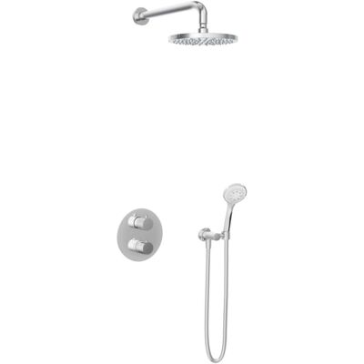 Hotbath Buddy - Inbouw Regendoucheset - Thermostatisch - Wandarm 35 cm - Hoofddouche 200 mm - Ronde Handdouche 3 Standen - met 2-Weg Stop-Omstel - Waterbesparend Hotbath Buddy - Inbouw Regendoucheset - Thermostatisch - Wandarm 35 cm - Hoofddouche 200 mm - Ronde Handdouche 3 Standen - met 2-Weg Stop-Omstel - Waterbesparend