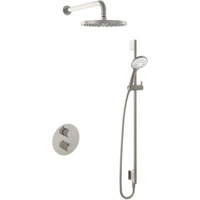Hotbath Buddy - Inbouw Regendoucheset - Thermostatisch - Wandarm 35 cm - Hoofddouche 250 mm - Ronde Handdouche 3 Standen - Glijstang 900 mm - met 2-Weg Stop-Omstel - Waterbesparend - V02 Hotbath Buddy - Inbouw Regendoucheset - Thermostatisch - Wandarm 35 cm - Hoofddouche 250 mm - Ronde Handdouche 3 Standen - Glijstang 900 mm - met 2-Weg Stop-Omstel - Waterbesparend - V02