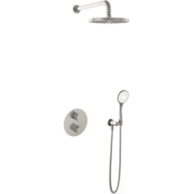 Hotbath Buddy - Inbouw Regendoucheset - Thermostatisch - Wandarm 35 cm - Hoofddouche 250 mm - Ronde Handdouche 3 Standen - met 2-Weg Stop-Omstel - Waterbesparend - V02 Hotbath Buddy - Inbouw Regendoucheset - Thermostatisch - Wandarm 35 cm - Hoofddouche 250 mm - Ronde Handdouche 3 Standen - met 2-Weg Stop-Omstel - Waterbesparend - V02