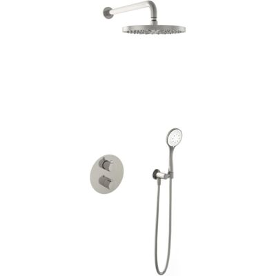 Hotbath Buddy - Inbouw Regendoucheset - Thermostatisch - Wandarm 35 cm - Hoofddouche 300 mm - Ronde Handdouche 3 Standen - met 2-Weg Stop-Omstel - Waterbesparend - V02 Hotbath Buddy - Inbouw Regendoucheset - Thermostatisch - Wandarm 35 cm - Hoofddouche 300 mm - Ronde Handdouche 3 Standen - met 2-Weg Stop-Omstel - Waterbesparend - V02