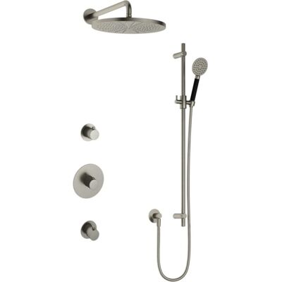 Hotbath Cobber - Inbouw Regendoucheset - Geborsteld Nikkel - 2 Stopkranen - Thermostatisch - Wandarm 38.5 cm - Hoofddouche 300 mm - Ronde Handdouche 3 Standen - Glijstang 900 mm - Waterbesparend Hotbath Cobber - Inbouw Regendoucheset - Geborsteld Nikkel - 2 Stopkranen - Thermostatisch - Wandarm 38.5 cm - Hoofddouche 300 mm - Ronde Handdouche 3 Standen - Glijstang 900 mm - Waterbesparend
