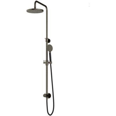 Hotbath Cobber - Stortdoucheset - 200 mm Hoofddouche - 360 mm Hartafstand - Glijstang - Rond Model Handdouche - Verouderd Ijzer - Mat Glans - Opbouw - 1/2 Inch Aansluiting - V01 Hotbath Cobber - Stortdoucheset - 200 mm Hoofddouche - 360 mm Hartafstand - Glijstang - Rond Model Handdouche - Verouderd Ijzer - Mat Glans - Opbouw - 1/2 Inch Aansluiting - V01