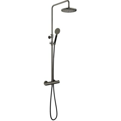 Hotbath Cobber - Stortdoucheset - 200 mm Hoofddouche - 360 mm Hartafstand - Glijstang - Rond Model Handdouche - Verouderd Ijzer - Mat Glans - Opbouw - 1/2 Inch Aansluiting - V02 Hotbath Cobber - Stortdoucheset - 200 mm Hoofddouche - 360 mm Hartafstand - Glijstang - Rond Model Handdouche - Verouderd Ijzer - Mat Glans - Opbouw - 1/2 Inch Aansluiting - V02