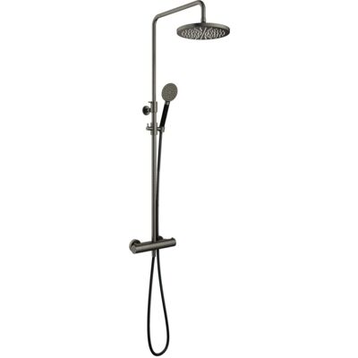 Hotbath Cobber - Stortdoucheset - 300 mm Hoofddouche - 360 mm Hartafstand - Glijstang - Rond Model Handdouche - Verouderd Ijzer - Mat Glans - Opbouw - 1/2 Inch Aansluiting - V02 Hotbath Cobber - Stortdoucheset - 300 mm Hoofddouche - 360 mm Hartafstand - Glijstang - Rond Model Handdouche - Verouderd Ijzer - Mat Glans - Opbouw - 1/2 Inch Aansluiting - V02